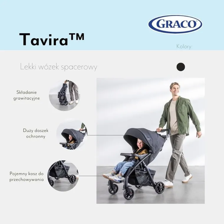 Graco, Tavira, wózek spacerowy, midnight