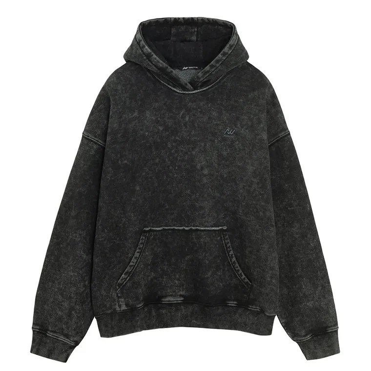 Grafitowa bluza z kapturem unisex o kroju oversize NOWEAR