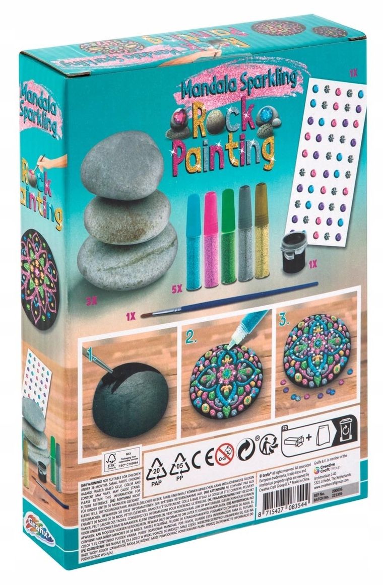 Grafix, malowanie kamyczków, mandala