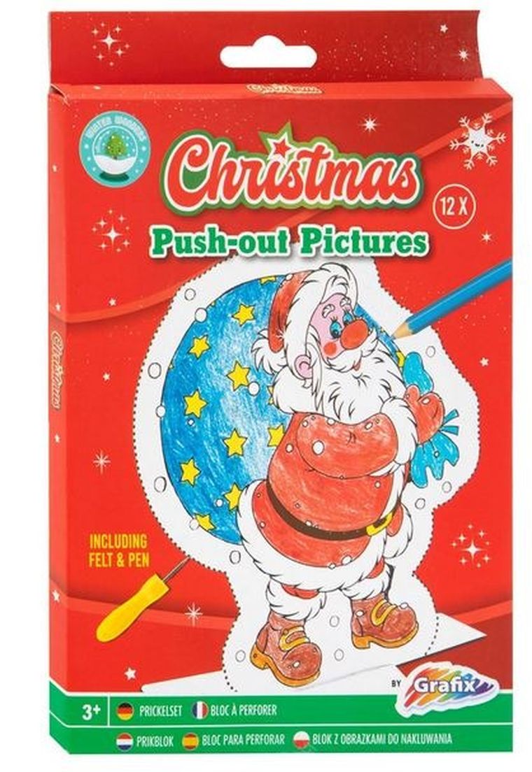 Grafix, obrazki świateczne, kolorowanie i wycinanie, 15-20 cm, 12 szt.