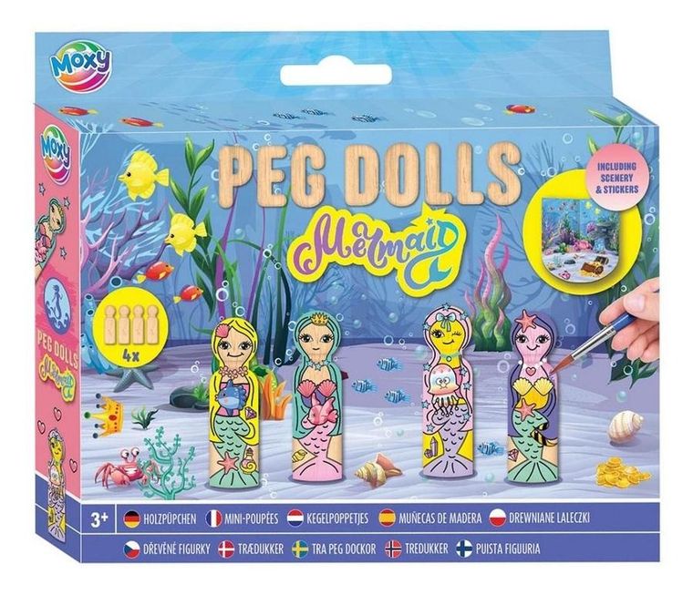 Grafix, Syrenki, zestaw drewnianych laleczek do malowania