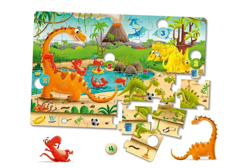 Granna, Dinozaury, maxi puzzle z dziurką, 24 elementy