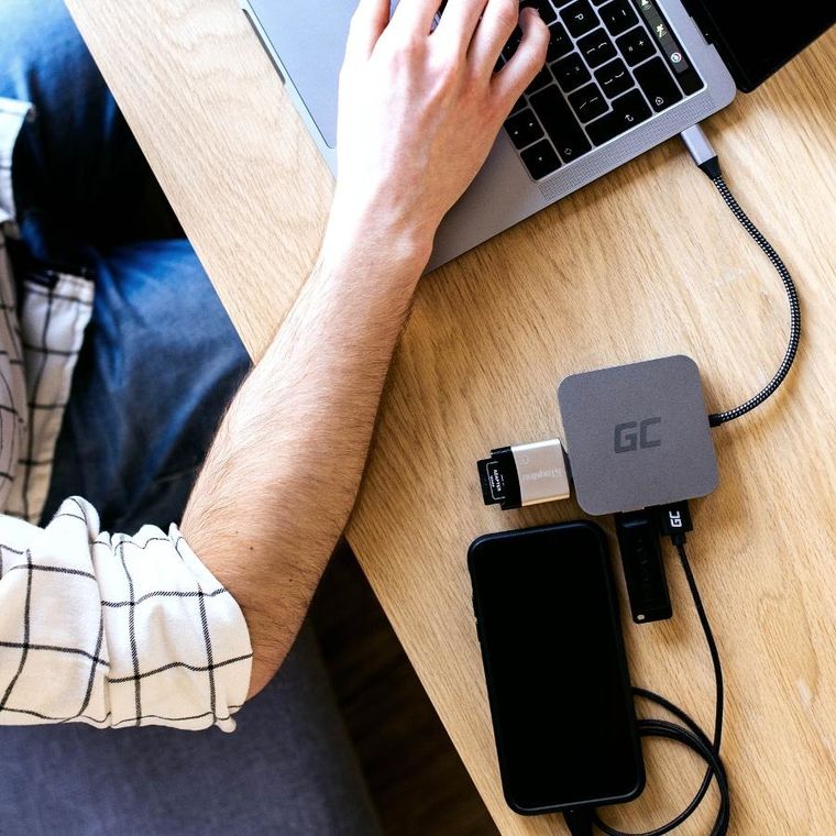 Green Cell Adapter, przejściówka Hub USB-c, 6w1