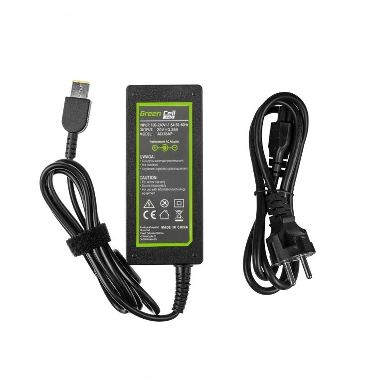 Green Cell, zasilacz, Ad38ap Lenovo 20v 3.25a 65W