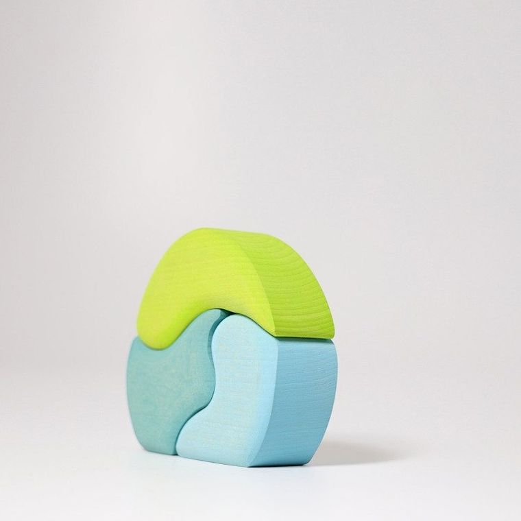 Grimm's, domek krasnoludków, klocki drewniane, niebieski