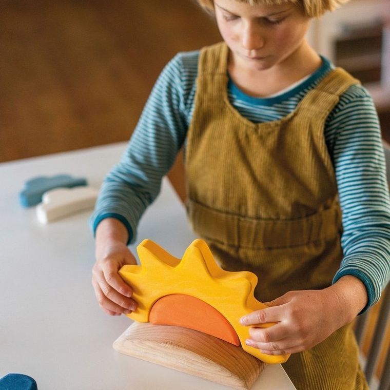 Grimm's, Pogoda, klocki drewniane, niebieskie