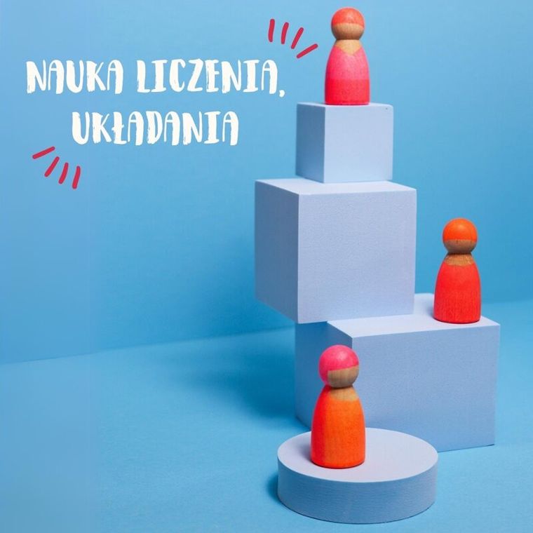 Grimms, Przyjaciele, drewniane figurki, neon pink, 3 szt.