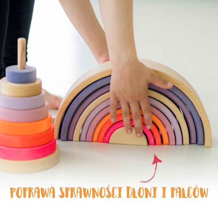 Grimm's, Tęcza, neon pink, 10 elementów