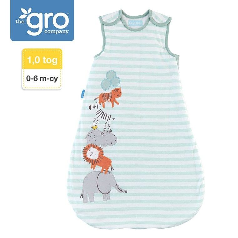 Gro Company, Grobag Jungle Stack, śpiworek, grubość 1 tog, 0-6m