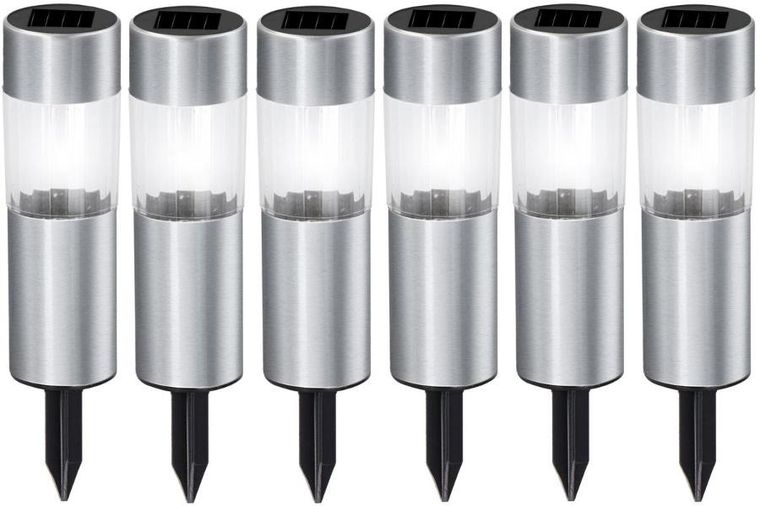 Grundig, lampa solarna, inox, 4,5-15 cm, 6 szt.