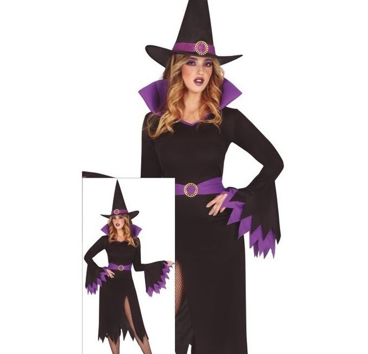 Guirca, Czarownica z kapeluszem, strój, fioletowy