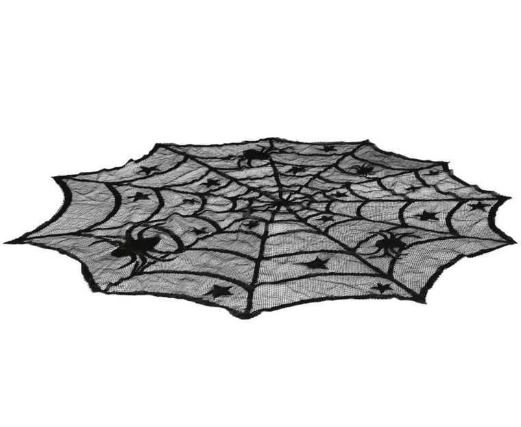 Guirca, obrus koronkowy z pająkami, okrągły, 100 cm