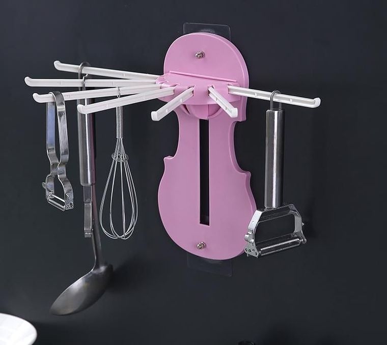 Haczyk do zawieszania akcesoriów kuchennych, różowy