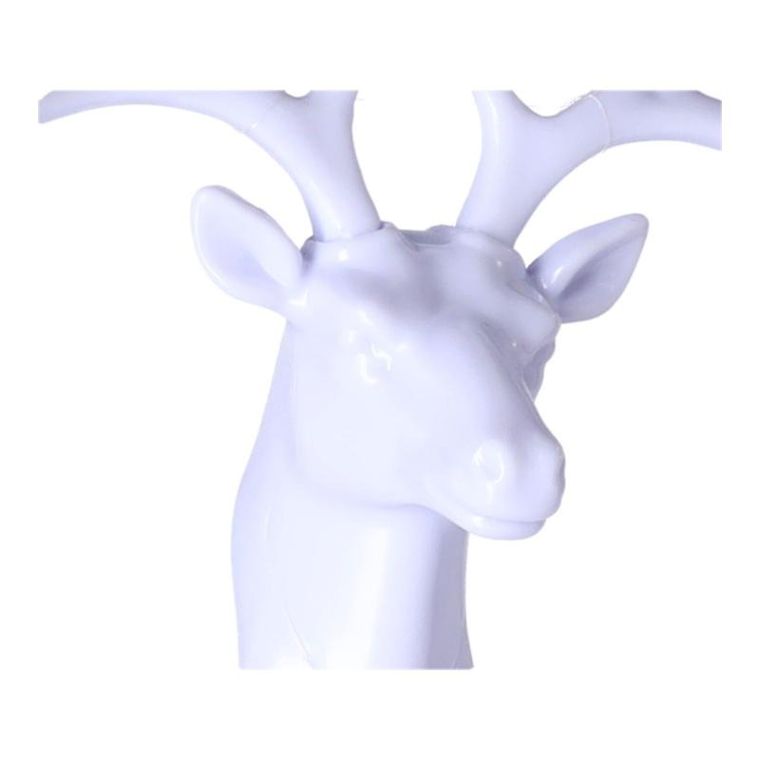 Haczyk ścienny z poroża w formie naklejki, biały