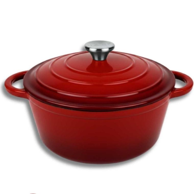 Hage, garnek żeliwny, emaliowany, czerwony, 22 cm, 3l