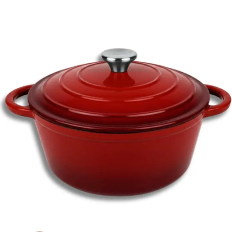 Hage, garnek żeliwny, emaliowany, czerwony, 24 cm, 4l
