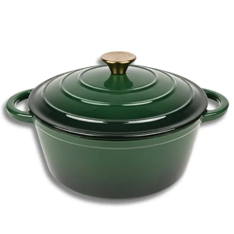 Hage, garnek żeliwny, emaliowany, zielony, 24 cm, 4l
