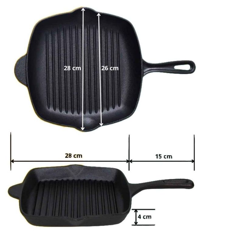 Hage, patelnia żeliwna, grillowa, na indukcję, 26 cm