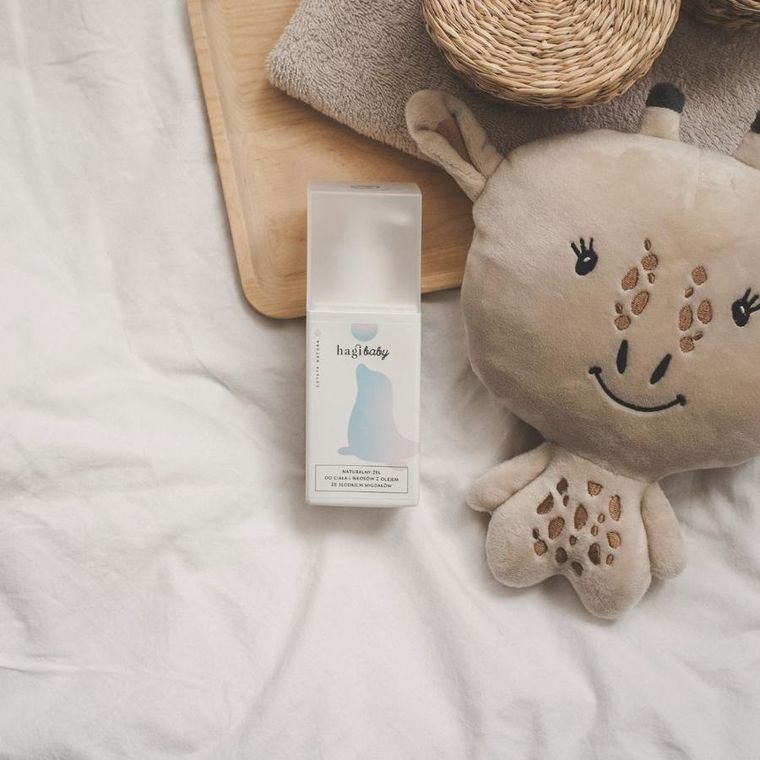 Hagi Baby, Naturalny żel do ciała z olejem ze słodkich migdałów, 250 ml