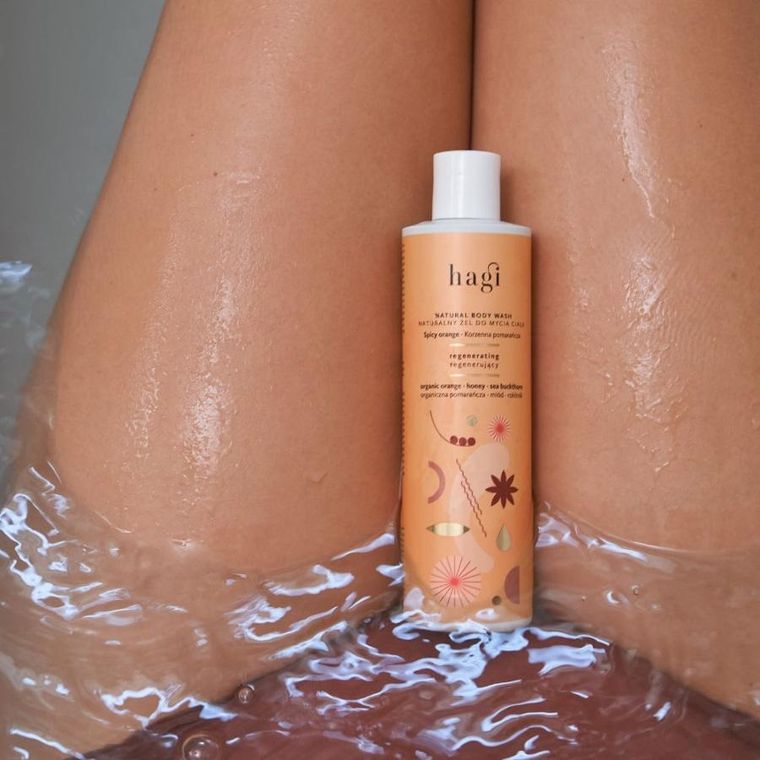 Hagi, naturalny regenerujący żel do mycia ciała, korzenna pomarańcza, 300 ml