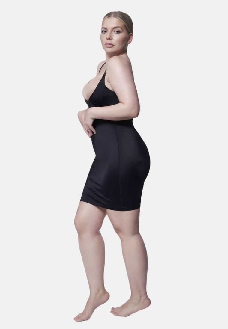 Halka damska na ramiączka, modelująca, czarna, Julimex