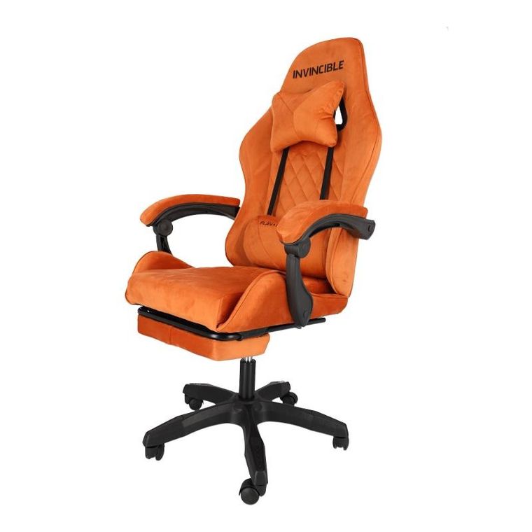 HaloFuture, fotel gamingowy, z podnóżkiem, brązowy