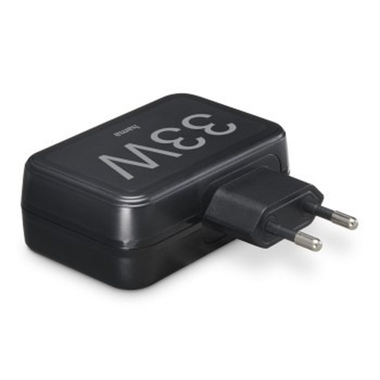Hama, 33W, ładowarka sieciowa, 4xUSB‑A, czarna