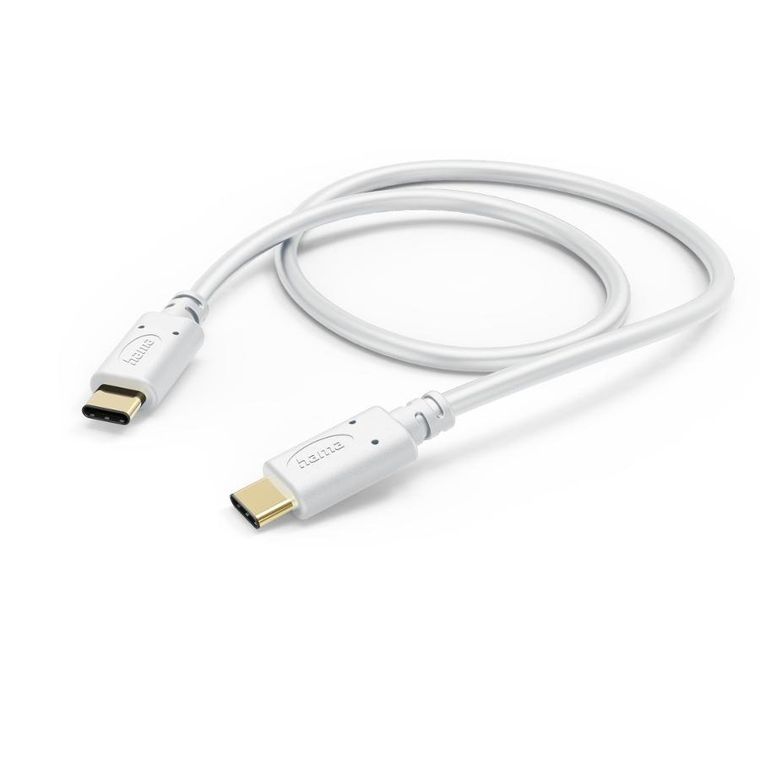 Hama, kabel ładujący/data USB, typ-c/typ-c, 1.5m, biały