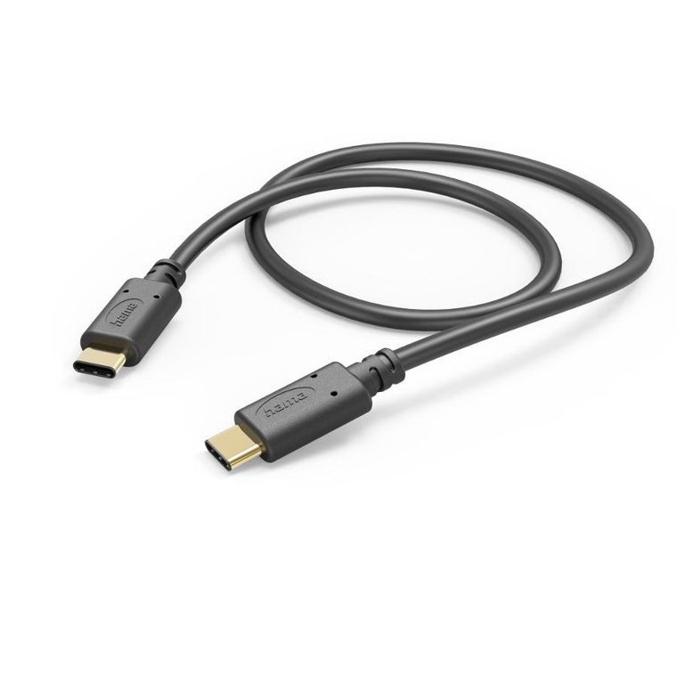 Hama, kabel ładujący/data USB typ-c/typ-c 1.5m, czarny