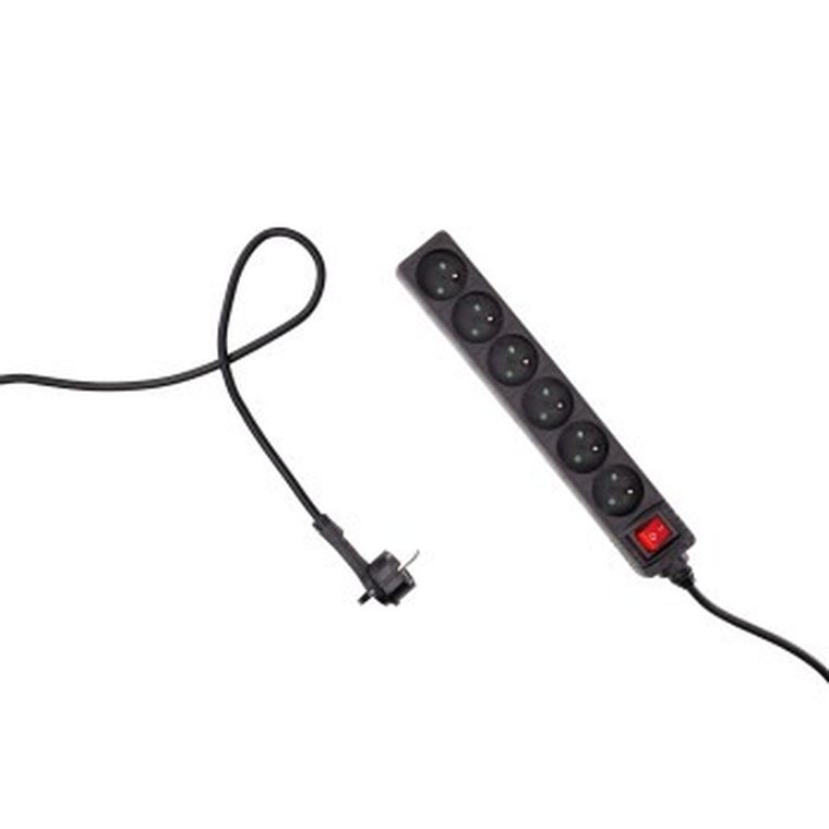 Hama, listwa zasilająca, standard, 6gn, 3m, czarna