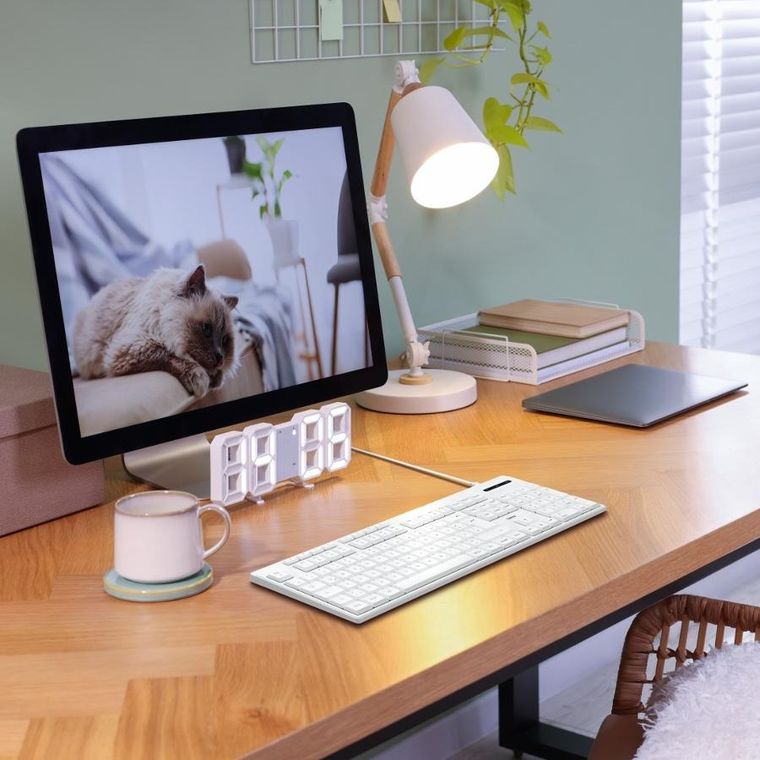 Hama, przewodowa klawiatura komputerowa, biała, CK-200