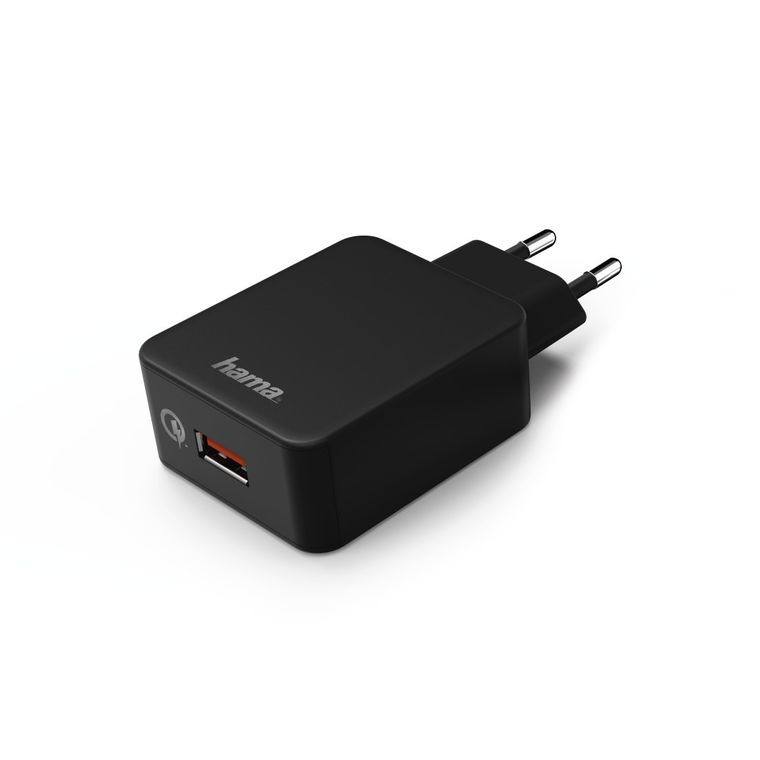 Hama, Qualcomm Quick Charge 3.0, ładowarka sieciowa, czarna