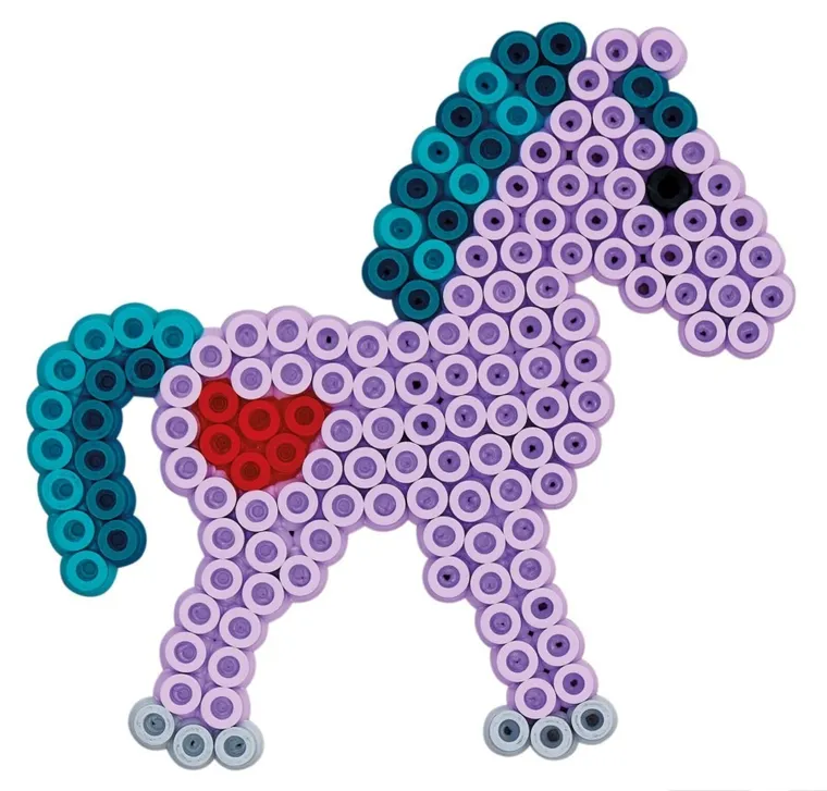 Hama, zestaw: koraliki do prasowania + plansza, 4 szt.