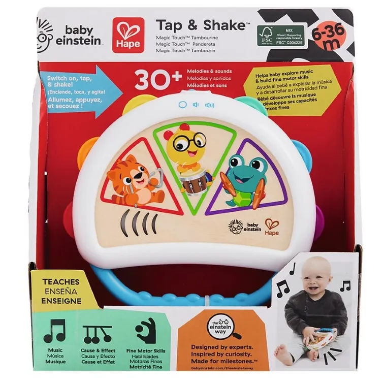 Hape, Baby Einstein, Magiczny Dotykowy Tamburyn, zabawka muzyczna