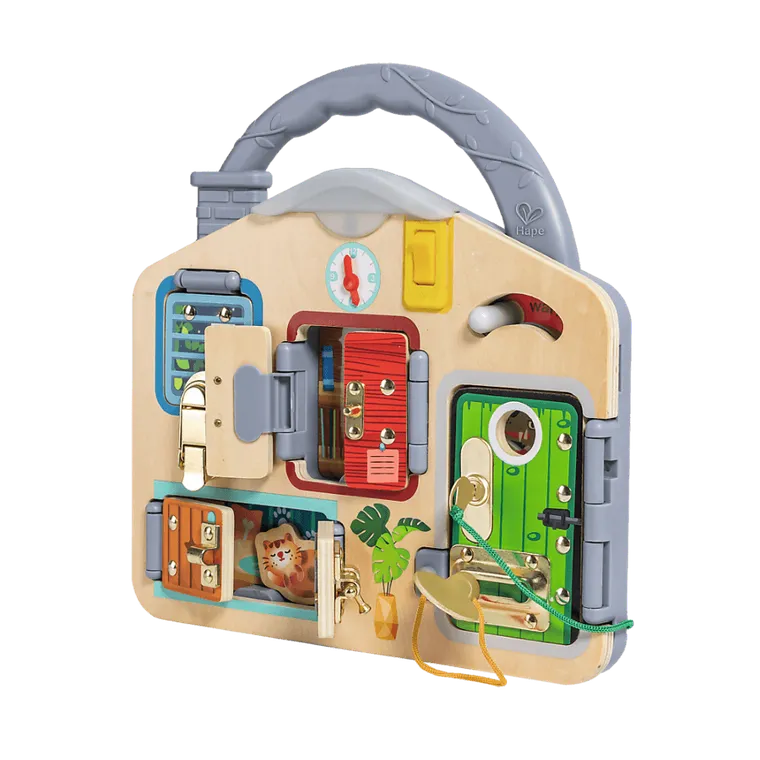 Hape, tablica manipulacyjna, zabawka drewniana