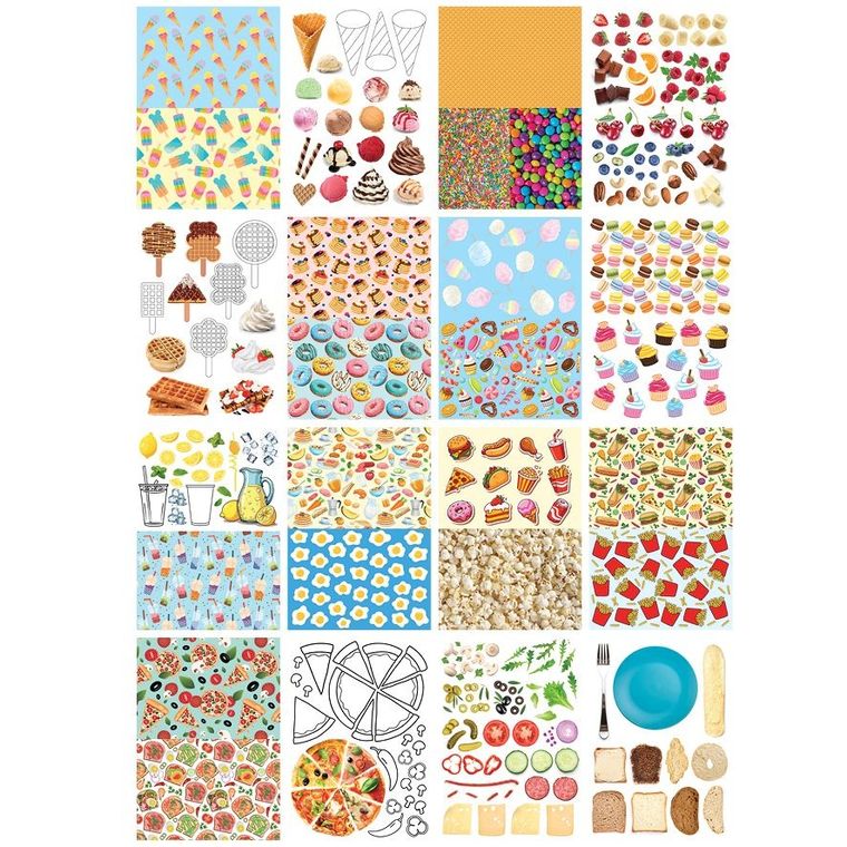 Happy Color, blok z motywami, A4, 16 arkuszy, food