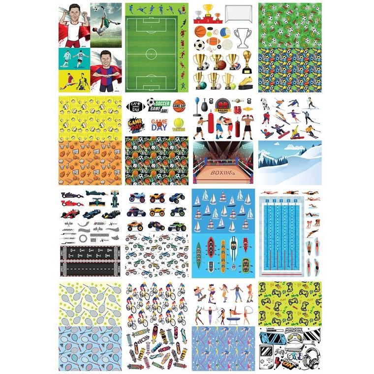 Happy Color, blok z motywami, A4, 16 arkuszy, sports