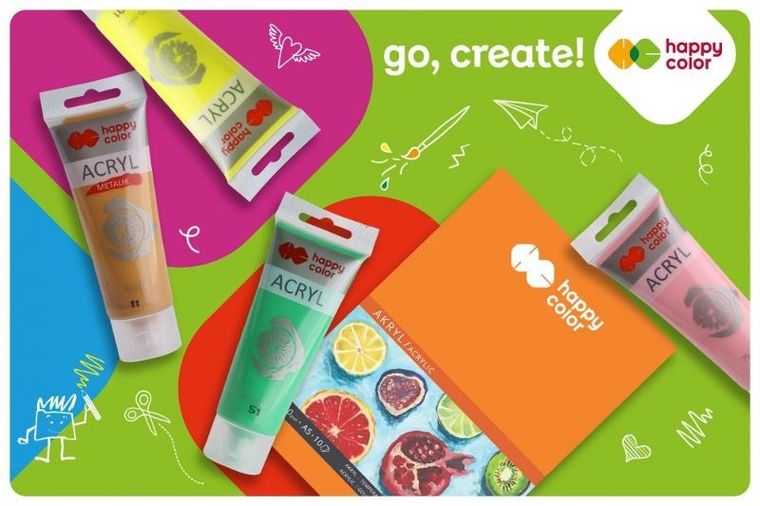 Happy Color, farba akrylowa, Magenta Viva, 75 ml