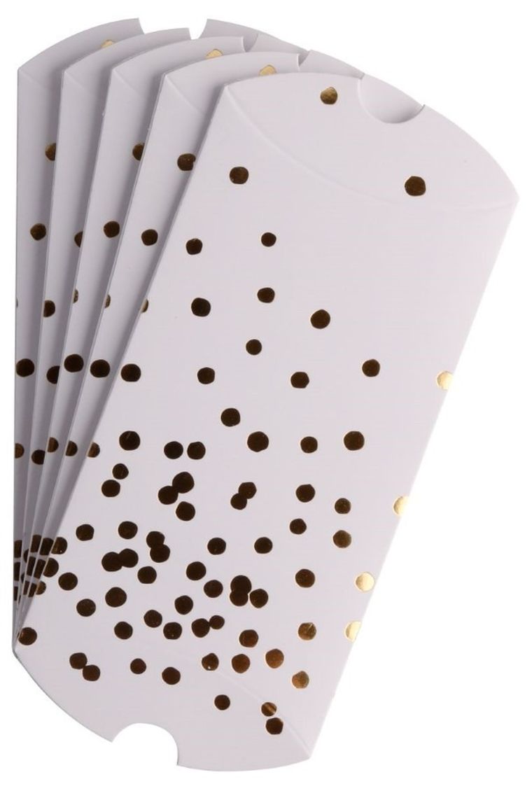 Happy Color, Golden Dots, pudełka na prezenty, 15-8 cm, 5 szt.