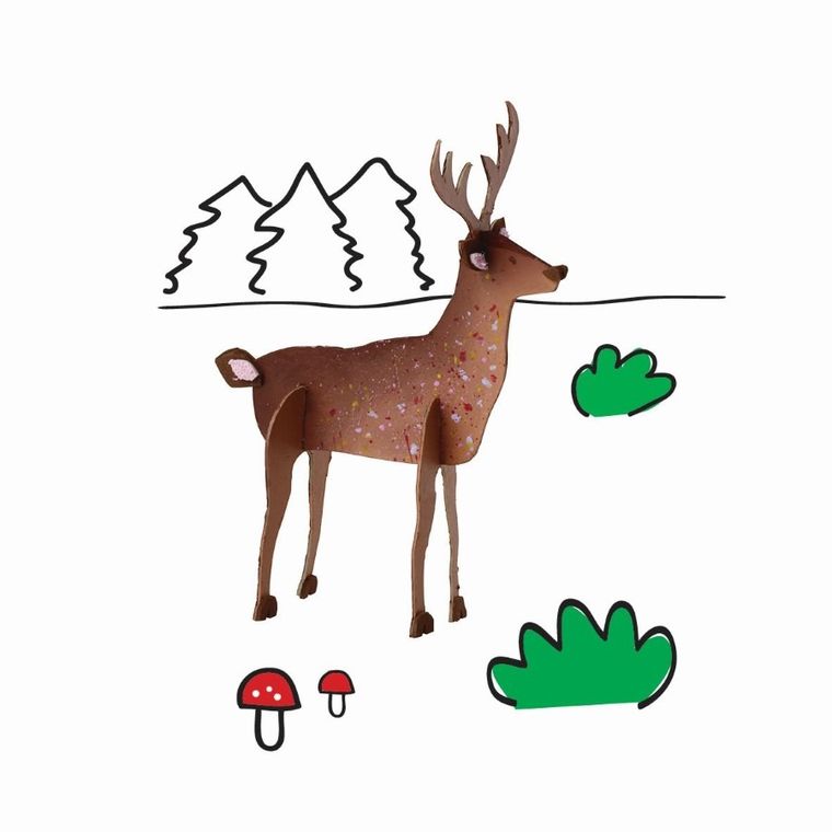 Happy Color, kształty tekturowe, Forest Animal, 9-22 cm, 5 szt.