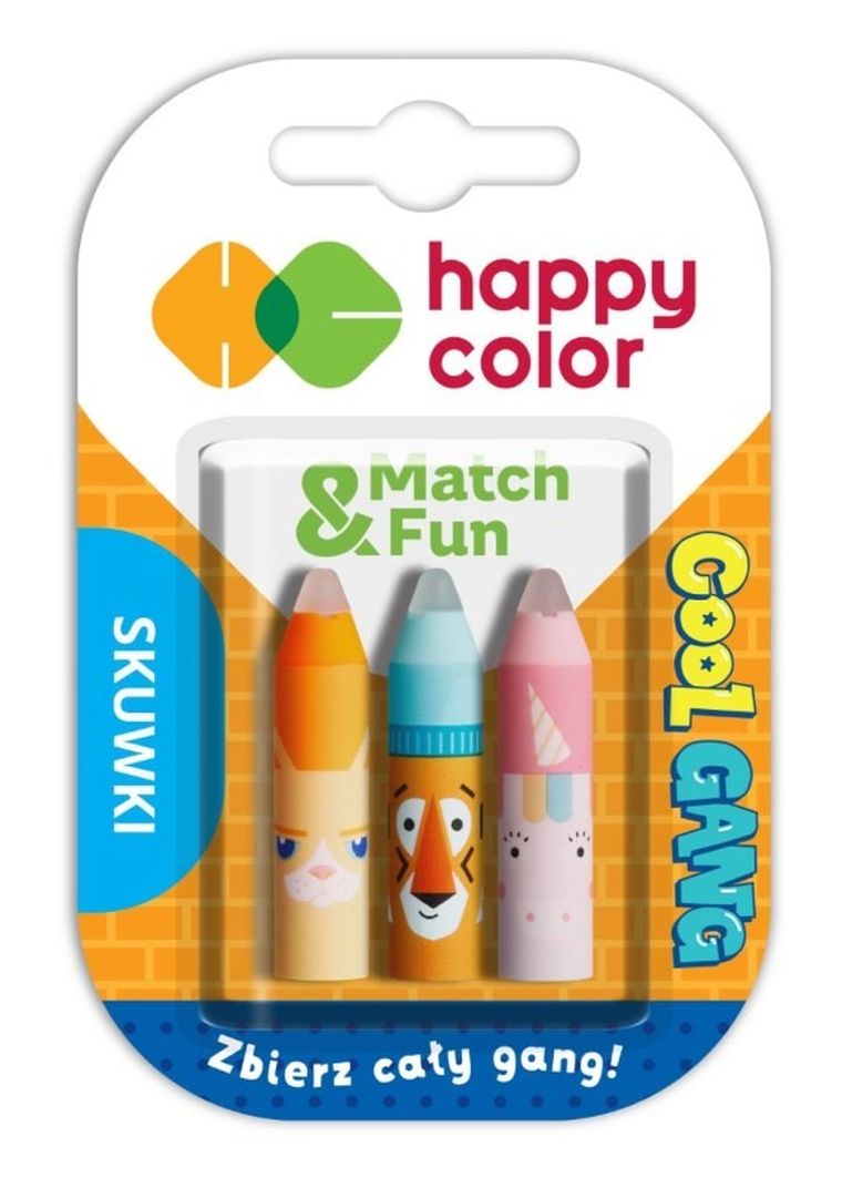 Happy Color, skuwki do długopisów wymazywalnych Cool Gang, 3 szt.