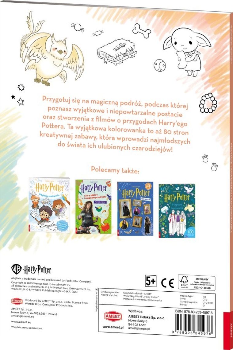 Harry Potter. Postacie i stworzenia. Kolorowanka