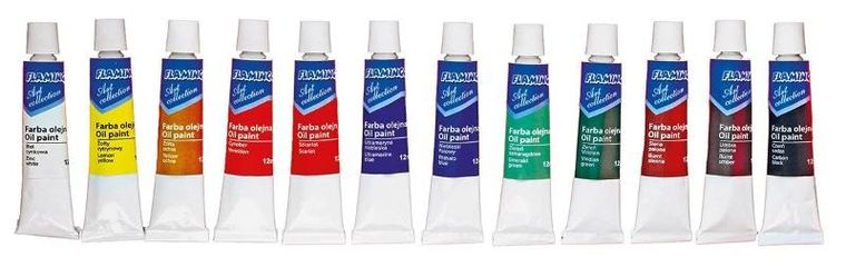 Hasta, Art Collection, Flamingo Line, farby olejne w tubie, 12 kolorów x 12 ml