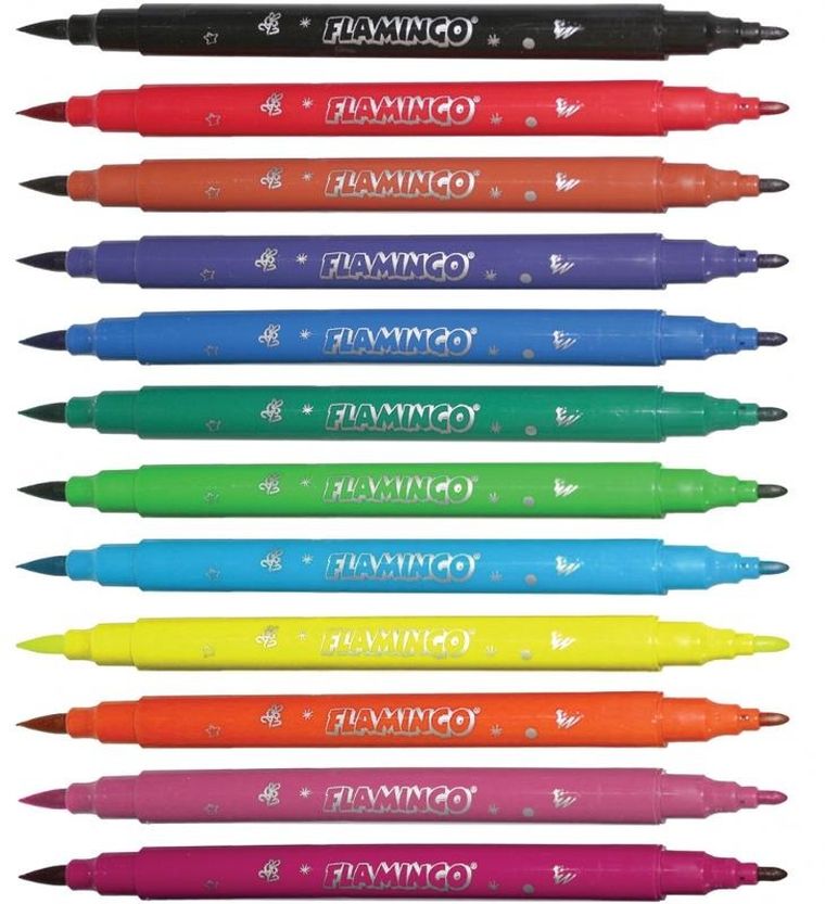 Hasta, flamastry dwustronne, 12 kolorów