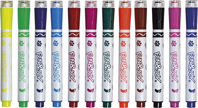 Hasta, Fun&Joy, flamastry z pieczątkami, 12 kolorów