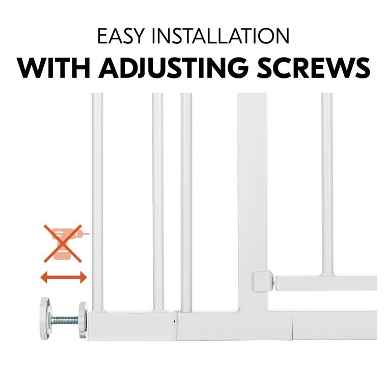 Hauck, Open N Stop 2, bramka zabezpieczająca, 9 cm rozszerzenie, white