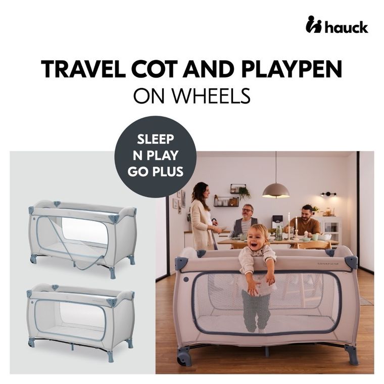 Hauck, Sleep N Play Go Plus, łóżeczko turystyczne, dusty blue