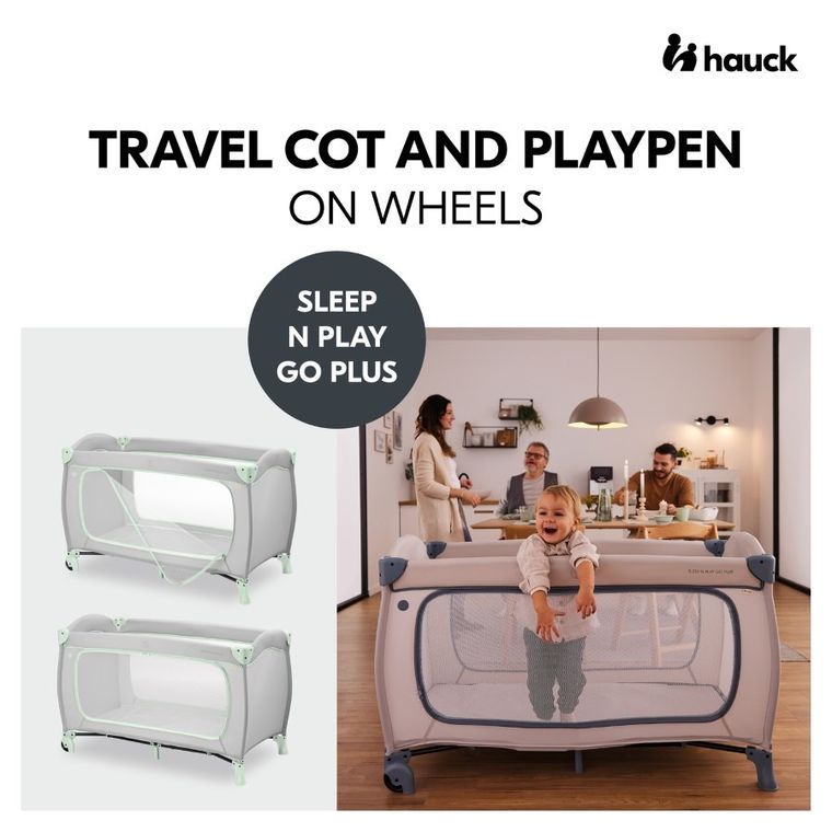 Hauck, Sleep N Play Go Plus, łóżeczko turystyczne, dusty mint