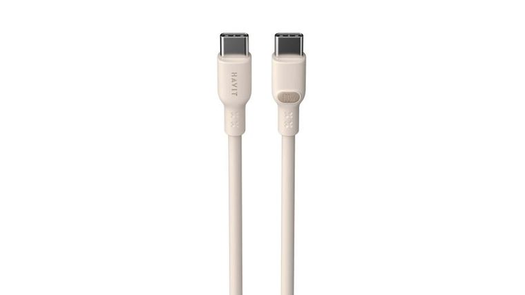 Havit, kabel do ładowania,USB-C, beżowy, 2m