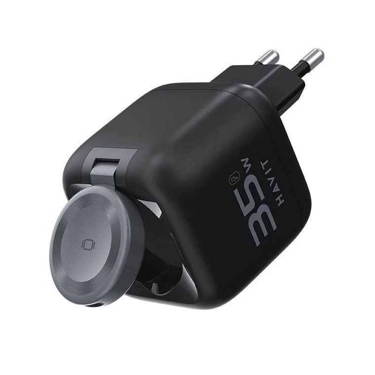 Havit, ładowarka podróżna z rozciąganym kablem, czarny